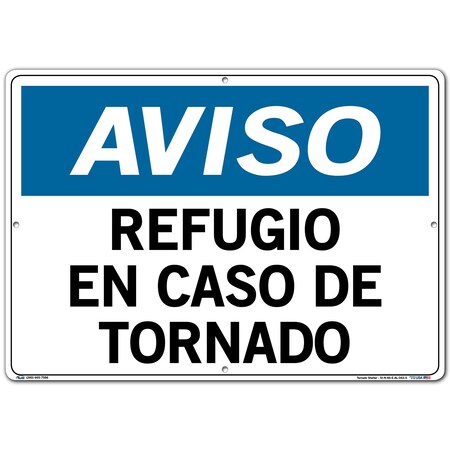 Vestil Aluminum Sign, 14-1/2" Height, 20-1/2" Width, Aluminum, Rectangle, Spanish SI-N-66-E-AL-063-S